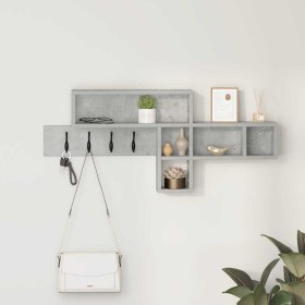 Perchero de pared con estante Gris hormigón 100 x 12 x 43.5 cm en Estantes y estanterías | Comprar online en Foro24