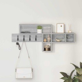 Perchero de pared con estante Gris sonoma 100 x 12 x 43.5 cm en Estantes y estanterías | Comprar online en Foro24