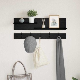Perchero de pared con estante Roble negro 90 x 15 x 36 cm en Estantes y estanterías | Comprar online en Foro24