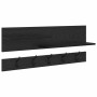 Perchero de pared con estante Roble negro 90 x 15 x 36 cm