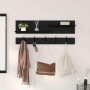 Perchero de pared con estante Roble negro 90 x 15 x 36 cm