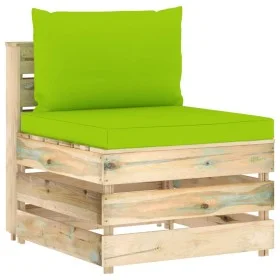 Ecksofa mit grau imprägnierten Holzkissen von vidaXL, Modulare Sofas für den Außenbereich - Ref: Foro24-3074518, Preis: 76,88...