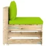Ecksofa mit grau imprägnierten Holzkissen von vidaXL, Modulare Sofas für den Außenbereich - Ref: Foro24-3074518, Preis: 76,88...