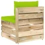 Ecksofa mit grau imprägnierten Holzkissen von vidaXL, Modulare Sofas für den Außenbereich - Ref: Foro24-3074518, Preis: 76,88...