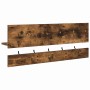 Perchero de pared con estante Roble ahumado 90 x 15 x 36 cm