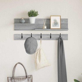 Perchero de pared con estante Gris sonoma 90 x 15 x 36 cm