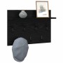 Perchero de pared con estante Roble negro 60 x 40 x 12 cm
