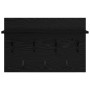 Perchero de pared con estante Roble negro 60 x 40 x 12 cm