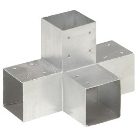 Conector de postes en forma de X metal galvanizado 91x91 mm