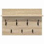 Perchero de pared con estante Roble Sonoma 60 x 40 x 12 cm