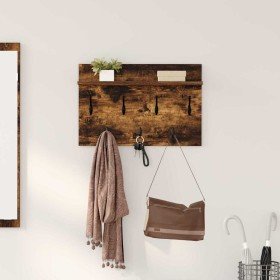 Perchero de pared con estante Roble ahumado 60 x 40 x 12 cm en Estantes y estanterías | Comprar online en Foro24