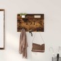 Perchero de pared con estante Roble ahumado 60 x 40 x 12 cm
