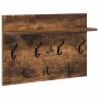 Perchero de pared con estante Roble ahumado 60 x 40 x 12 cm