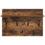 Perchero de pared con estante Roble ahumado 60 x 40 x 12 cm