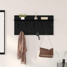 Perchero de pared con estante Roble negro 80 x 40 x 12 cm en Estantes y estanterías | Comprar online en Foro24