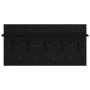 Perchero de pared con estante Roble negro 80 x 40 x 12 cm