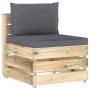 Ecksofa mit grau imprägnierten Holzkissen von vidaXL, Modulare Sofas für den Außenbereich - Ref: Foro24-3074507, Preis: 90,41...