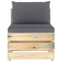 Ecksofa mit grau imprägnierten Holzkissen von vidaXL, Modulare Sofas für den Außenbereich - Ref: Foro24-3074507, Preis: 91,61...