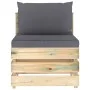 Sectional central sofa with gray impregnated wood cushions by vidaXL, Modular outdoor sofas - Ref: Foro24-3074507, Price: 90,...