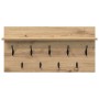 Perchero de pared con estante Roble artisan 80 x 40 x 12 cm