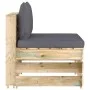 Ecksofa mit grau imprägnierten Holzkissen von vidaXL, Modulare Sofas für den Außenbereich - Ref: Foro24-3074507, Preis: 90,41...