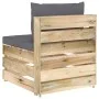 Ecksofa mit grau imprägnierten Holzkissen von vidaXL, Modulare Sofas für den Außenbereich - Ref: Foro24-3074507, Preis: 90,41...