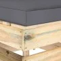 Sectional central sofa with gray impregnated wood cushions by vidaXL, Modular outdoor sofas - Ref: Foro24-3074507, Price: 90,...