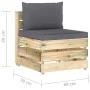 Sectional central sofa with gray impregnated wood cushions by vidaXL, Modular outdoor sofas - Ref: Foro24-3074507, Price: 90,...