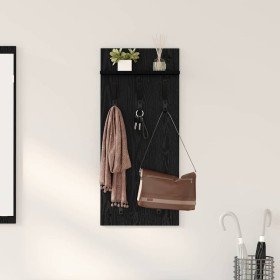 Perchero de pared con estante Roble negro 90 x 40 x 10 cm en Estantes y estanterías | Comprar online en Foro24