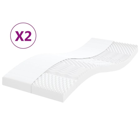 Colchones de espuma 2 uds 7 zonas dureza 20ILD blanco 90x200 cm de vidaXL, Colchones - Ref: Foro24-356363, Precio: 196,03 €, ...