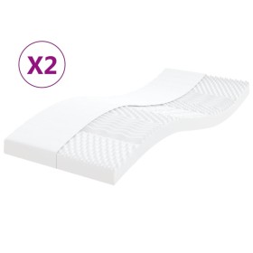 Foam mattresses 2 units 7 zones hardness 20ILD white 80x200 cm by vidaXL, Mattresses - Ref: Foro24-356360, Price: 178,80 €, D...