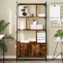 Shelving unit with smoked oak wood doors 76.5x30x154.5 cm by vidaXL, Bookcases and shelves - Ref: Foro24-833350, Price: 91,33...