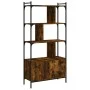 Shelving unit with smoked oak wood doors 76.5x30x154.5 cm by vidaXL, Bookcases and shelves - Ref: Foro24-833350, Price: 91,33...