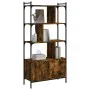 Shelving unit with smoked oak wood doors 76.5x30x154.5 cm by vidaXL, Bookcases and shelves - Ref: Foro24-833350, Price: 91,33...