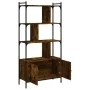 Shelving unit with smoked oak wood doors 76.5x30x154.5 cm by vidaXL, Bookcases and shelves - Ref: Foro24-833350, Price: 91,33...