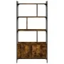 Shelving unit with smoked oak wood doors 76.5x30x154.5 cm by vidaXL, Bookcases and shelves - Ref: Foro24-833350, Price: 91,33...