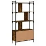 Shelving unit with smoked oak wood doors 76.5x30x154.5 cm by vidaXL, Bookcases and shelves - Ref: Foro24-833350, Price: 91,33...
