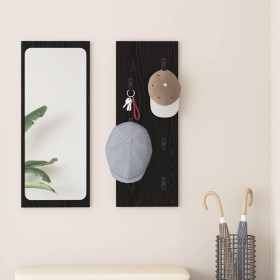 Perchero de pared Roble negro 30 x 1.5 x 80 cm