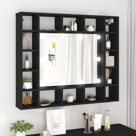 Furniture with mirror and black LED lights 91x15x76.5 cm by vidaXL, bathroom vanities - Ref: Foro24-833496, Price: 78,50 €, D...