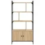 Regal mit Türen aus Sonoma-Eichenholz, 76,5 x 30 x 154,5 cm von vidaXL, Bücherregale und Regale - Ref: Foro24-833349, Preis: ...
