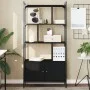 Estantería con puertas madera negra 76,5x30x154,5 cm de vidaXL, Librerías y estanterías - Ref: Foro24-833348, Precio: 112,72 ...