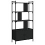 Regal mit schwarzen Holztüren 76,5 x 30 x 154,5 cm von vidaXL, Bücherregale und Regale - Ref: Foro24-833348, Preis: 114,60 €,...