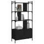 Regal mit schwarzen Holztüren 76,5 x 30 x 154,5 cm von vidaXL, Bücherregale und Regale - Ref: Foro24-833348, Preis: 114,60 €,...