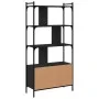 Regal mit schwarzen Holztüren 76,5 x 30 x 154,5 cm von vidaXL, Bücherregale und Regale - Ref: Foro24-833348, Preis: 114,83 €,...