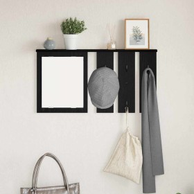 Perchero de pared con estante Roble negro 85 x 10 x 45 cm
