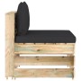Ecksofa mit grau imprägnierten Holzkissen von vidaXL, Modulare Sofas für den Außenbereich - Ref: Foro24-3074514, Preis: 102,0...