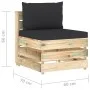 Sectional central sofa with gray impregnated wood cushions by vidaXL, Modular outdoor sofas - Ref: Foro24-3074514, Price: 86,...