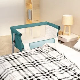 Cuna con colchón tela de lino verde by vidaXL, Cribs and beds for children - Ref: Foro24-10300, Price: 97,25 €, Discount: %