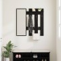 Perchero de pared con espejo Roble negro 100 x 10 x 100 cm