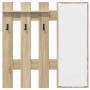 Perchero de pared con espejo Roble de Sonoma 100 x 10 x 100 cm